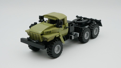 Российский грузовик 6x6.  Комплект 3 в 1: Цистерна + бортовой кузов + седло, цвет хаки