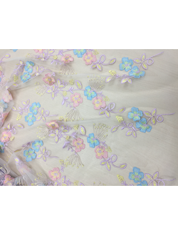 Сетка с вышивкой ширина 140 см арт.2479