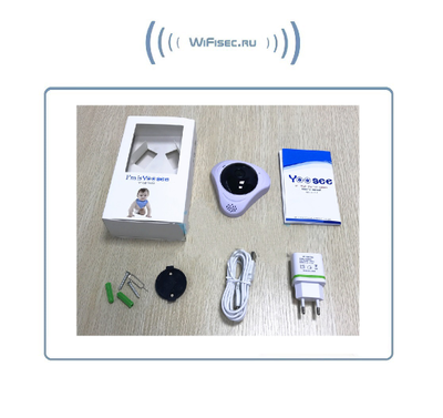 Cobel_SS. Потолочная - настенная WiFi видеокамера панорамная с DVR (fish_YooSee_W),  HD 960P