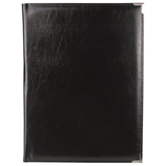 Папка адресная из кожзама без надписи, формат А4, 33х25х2 см, черная