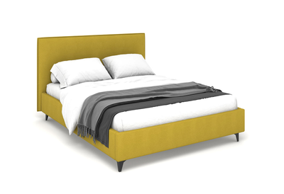 Двуспальная мягкая кровать Ингрид Ривалли (Rivalli), в съемных чехлах, на высоких металлических ножках, под робот-пылесос