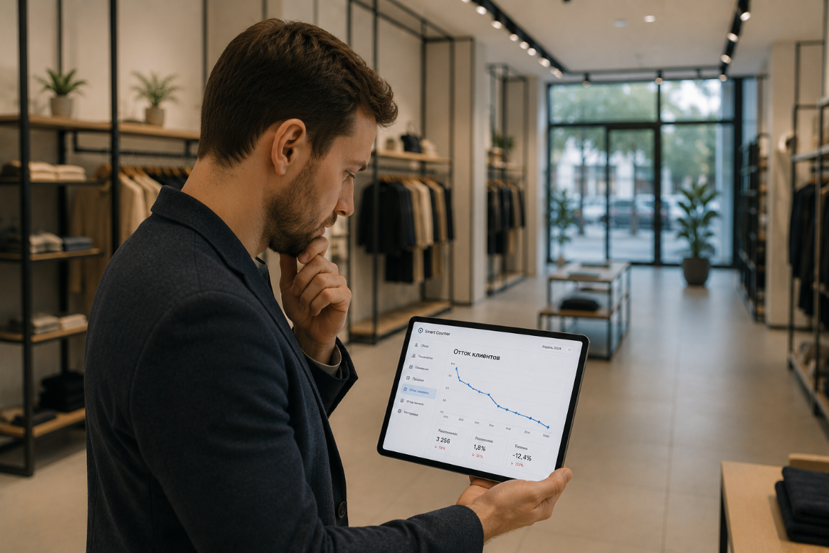Смартфон на белом столе с сообщением Smart Counter о благодарности за покупку и персональной скидке