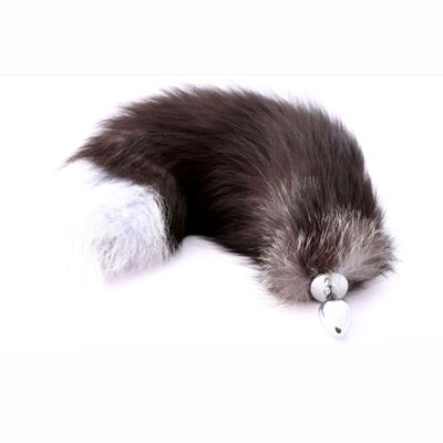 CH-7001 Анальная пробка с натуральным лисьим хвостом Crazy handmade