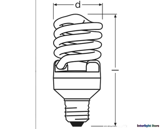 Osram DuluxStar Mini Twist 18w 827 E27 110-130v