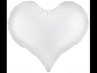 Шар (24''/61 см) Сердце, Люкс, Белый, Сатин