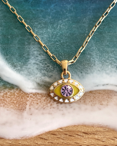 Колье эмаль, кристаллы Swarovski, A&C (желтый)