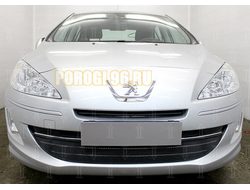 Защита радиатора Peugeot 408 2017- black верх