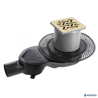 Трап водосток PLATZ Antik 100х100 Боковой выпуск (Бронза)