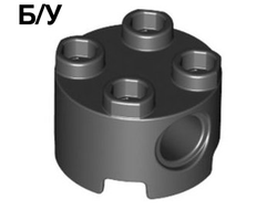 ! Б/У - Brick, Round 2 x 2 with Pin Holes, Black (17485 6195273 6536593) - Б/У
