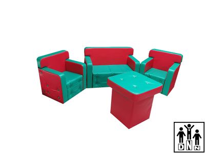 Детская игровая мебель "Комфорт" зеленый / красный
