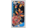 Защитная крышка силиконовая iPhone 5/5S &#039;Цветы&#039; (арт. 24178) зеркальная со стразами