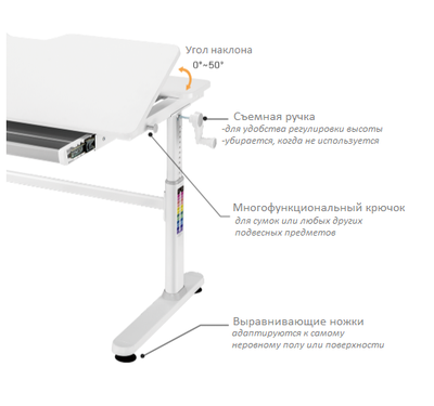 Парта-трансформер для школьника Iris Grey Cabby