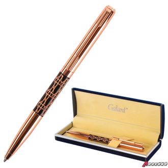 Ручка подарочная шариковая GALANT «Interlaken», корпус золотистый с черным, золотистые детали, пишущий узел 0,7 мм, синяя. 141663