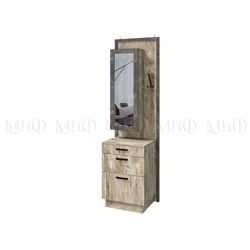 Прихожая АМЕЛИ Тумба с зеркалом (592*2016*458мм), дуб юкон/бетон темный