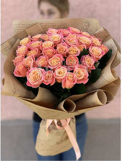 букет 25 розовых роз