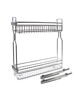 Бутылочница 150мм ALBA SIMPLE 2-уровневая, с направляющими, с доводчиком