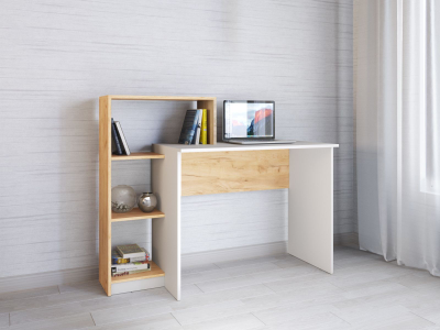 Стол компьютерный Квартет-2 дуб крафт/белый (ТЭКС)