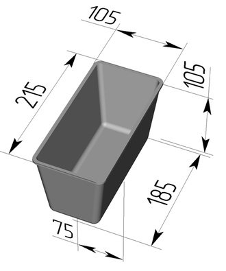 Хлебная форма Л10 (215 х 105 х 105 мм)