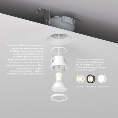 Встраиваемый точечный светильник INVIZ DK2081-WH