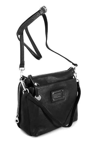 (АРТИКУЛ: 7997/1/4) СУМКА ЖЕНСКАЯ НЕБОЛЬШАЯ, НАТУРАЛЬНАЯ КОЖА, ЧЕРНАЯ, ТРИ ОТДЕЛЕНИЯ, С ДВУМЯ РЕМНЯМИ
