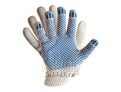 Перчатки Х/Б ПВХ-точка ( 5-нитка 10 класс)