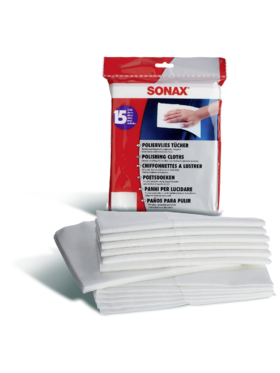 Салфетки тканевые для полировки авто &quot;SONAX Polishing cloths&quot; (комплект) 15 шт