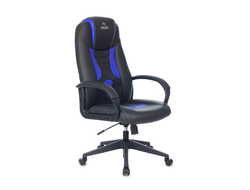 Кресло компьютерное ZOMBIE 8, 2 подушки, экокожа, черное/синее