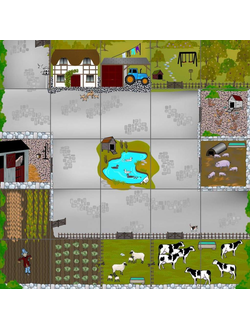 ЛогоРобот Пчелка (Bee-Bot): Коврик "Ферма"