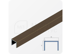 П-образный бордюр-вставка из алюминия 15х10 мм. NEEXY PV84-47 MBR-D Темная бронза матовая 2.7 м.