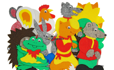 Сказки 5 в 1 большие Набор фигурок кукольного театра на плоскости из ковролина