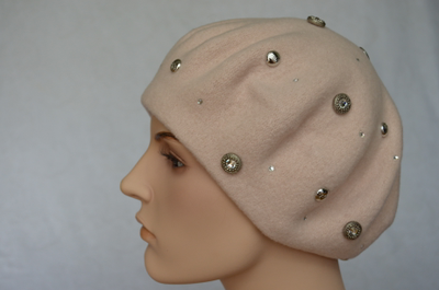 Кремовый фетровый берет Vizio 3633 Италия