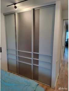 перегородка раздвижная матовое стекло