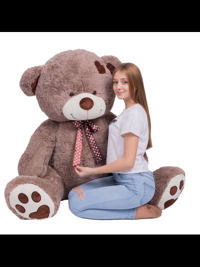 Большой плюшевый медведь 200 см кофейный Тони