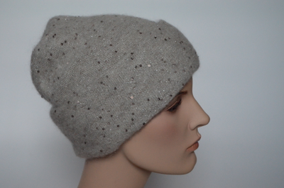 Визио итальянская бежевая шапка с отворотом для женщин