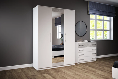 Шкаф Аврора 3-дв Ателье светлый и белый