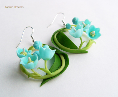 Серьги "Голубые ландыши".