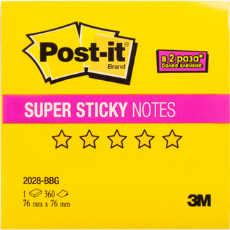 Блок-кубик Post-it Super Sticky куб 2028-BBG, 76х76, бабл гам (360 л)