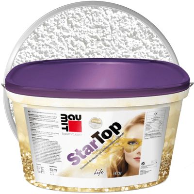 Штукатурка декоративная силиконовая премиум-класса BAUMIT StarTop Белая база Шуба 3 мм 25 кг
