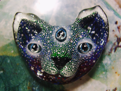 "Всевидящий Муркотик - звёздный путешественник", необычная брошь в стиле фэнтези