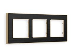 Рамка 3-ая Черное стекло шлифованное/Шампань, коллекция ARCTIC - Ambrella Volt - ALFA