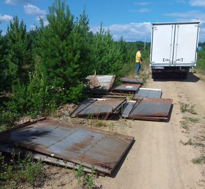 Металлический гараж разборный (Разобран)