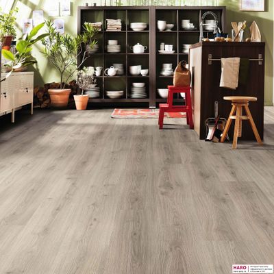 Ламинат Haro Tritty 100 Gran Via Дуб Эмилия Вельвет Серый 538770 32 класс толщина 8 мм с фаской 2.68 м2