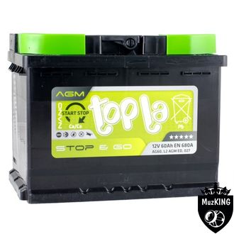 Аккумулятор TOPLA TOP AGM Stop&amp;Go 60Ah 680A ОП