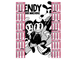 Календарь настенный Бенди и чернильная машина №27