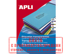 Этикетки А4 полиэстерные APLI 01224, прозрачные, 70x37мм, 24шт/л, 20л