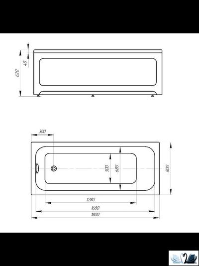 Ванна Azario Bella 180x80 см AV.0020180, акриловая, прямоугольной формы