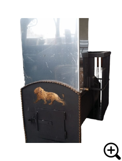 Дровяная банная печь ВОЛГА-4, открытая каменка