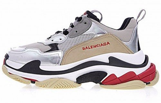 Balenciaga Triple S Серебрянные с красным