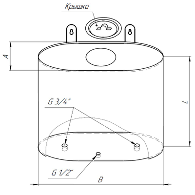 Бак Усмань для теплообменника вертикальный эллипс 60л