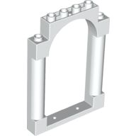 Door, Frame 1 x 6 x 7 Rounded Pillars with Top Arch and Notches, White (40066 / 6249033)
